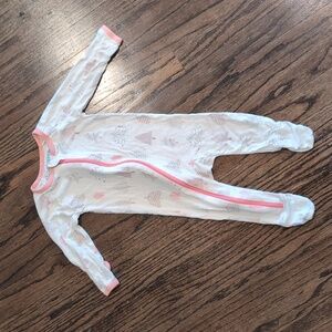 Bestaroo Pink Christmas Modal Footed Zippered Onsie